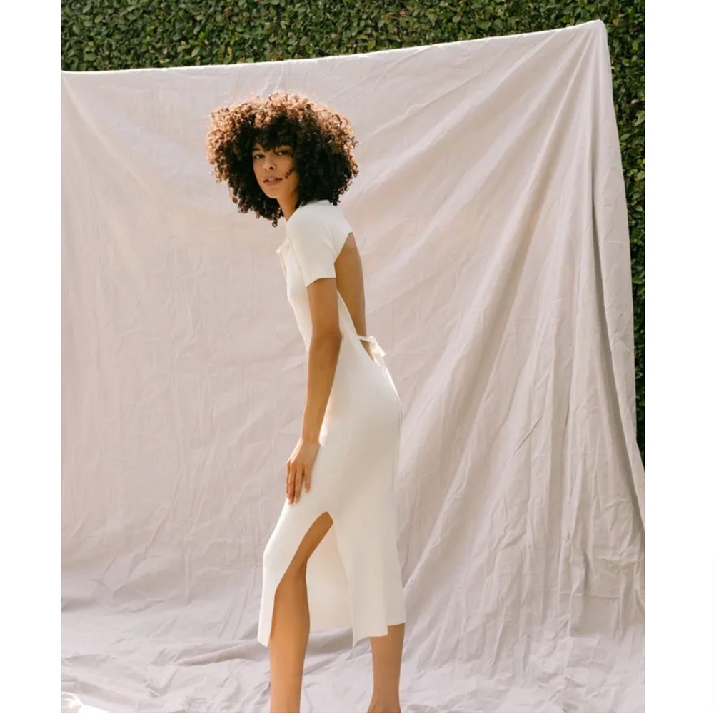 Wayf White Ribbed Dress - Picture 3 of 5